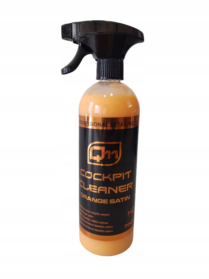 Q11 ORANGE COCKPIT CLEANER 750 ML SATIN WITH ATOMIZER Packaging status original