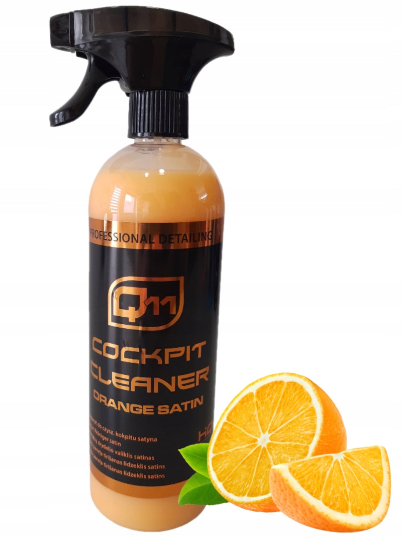Q11 ORANGE COCKPIT CLEANER 750 ML SATIN WITH ATOMIZER