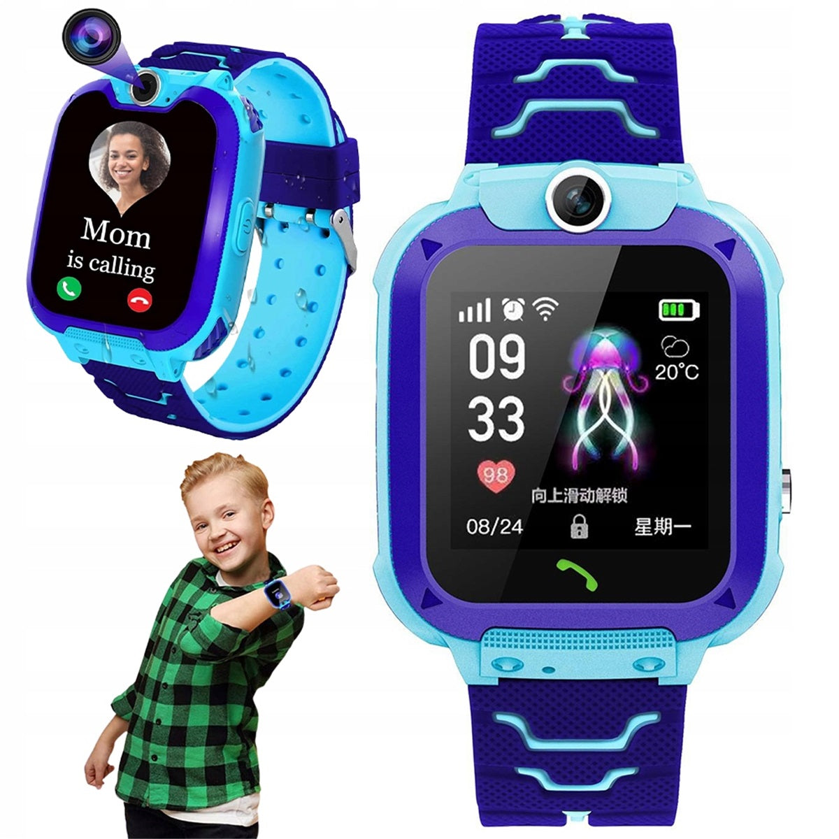 Q12 HD CHILDREN'S SMARTWATCH WITH GSM SPEAKER AND IP53 WATERPROOF