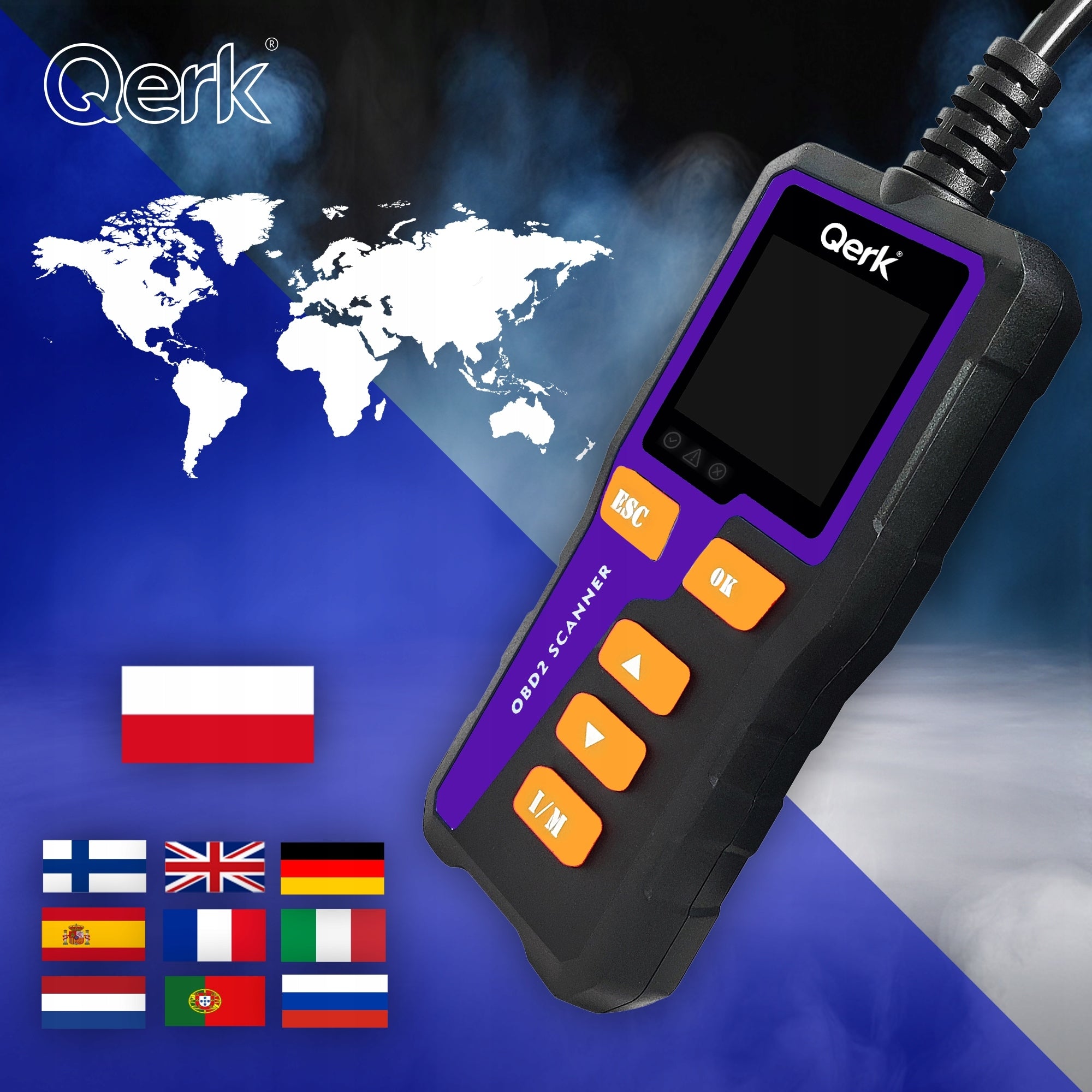 QERK T51 OBD2 DIAGNOSTIC INTERFACE BATTERY TESTER POLISH OBD MENU Brand Qerk