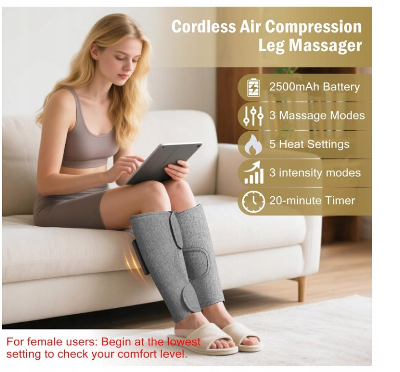 QHENS Wireless Leg Massage Device, 2 Pieces Massager Packaging status original