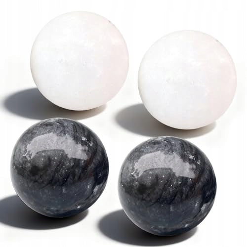 QI GONG HAND MASSAGE BALLS JADE STRESS BALLS 4 PCS FOR HOME Brand no brand