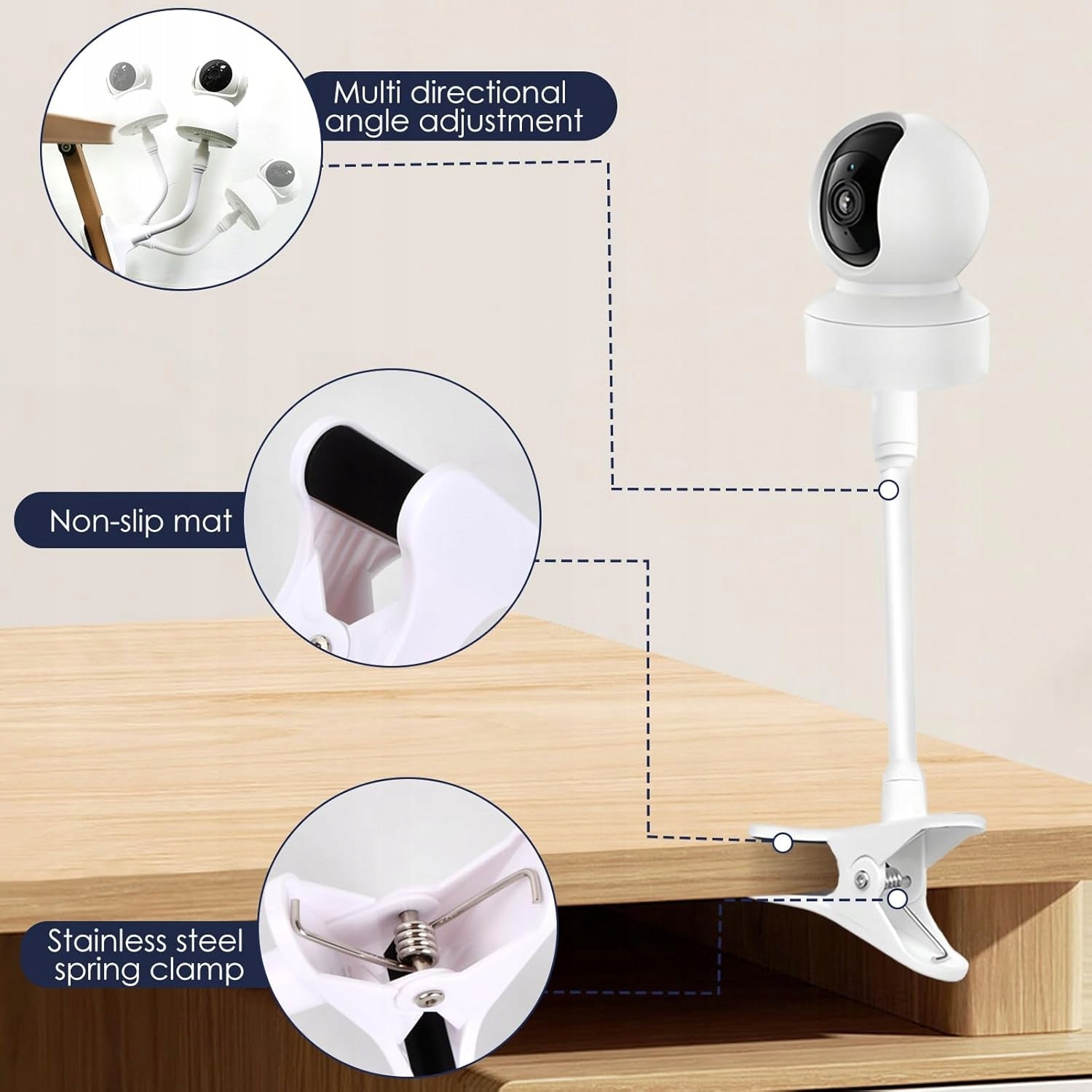 QINGZY Nanny holder universal adjustable clip without holes Manufacturer code 089328