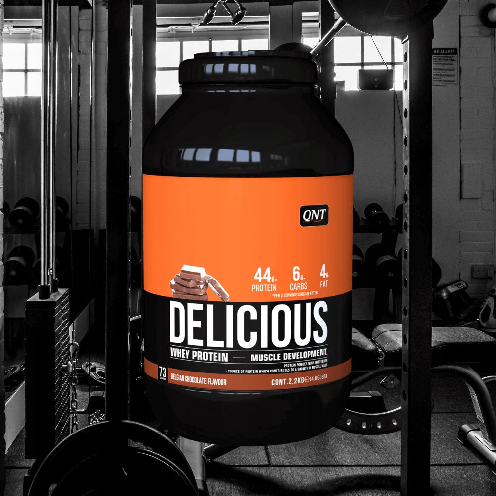 QNT Delicious Whey Protein (2200g) Belgian Chocolate Expiration date at least 3 months from the date of purchase