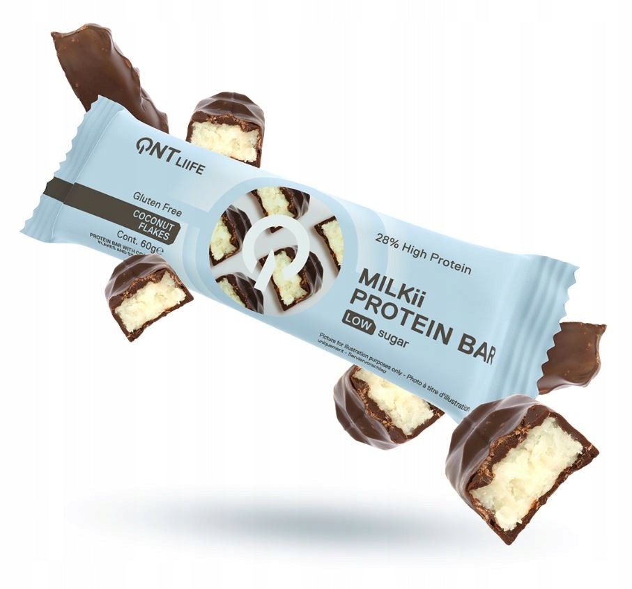 QNT LIIFE Milkii Protein Bar Gluten Free Protein Bar 28% Protein 60g Koko