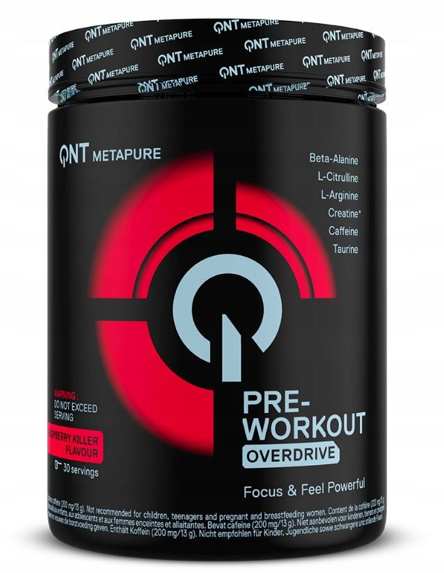 QNT Pre-Workout Overdrive Pre-Workout Strength Pump Before Workout 390g