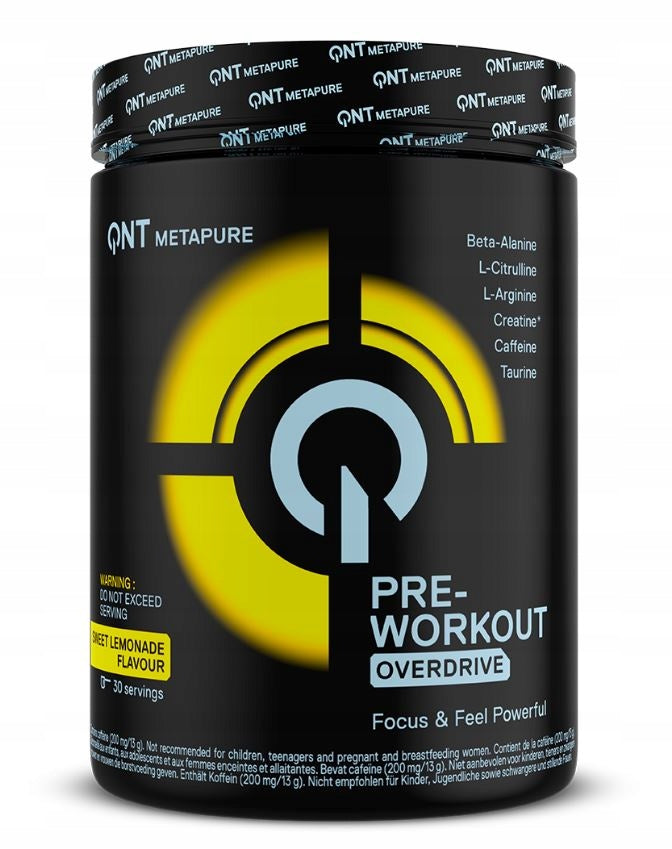 QNT Pre-Workout Overdrive Pre-Workout Strength Pump Before Workout 390g
