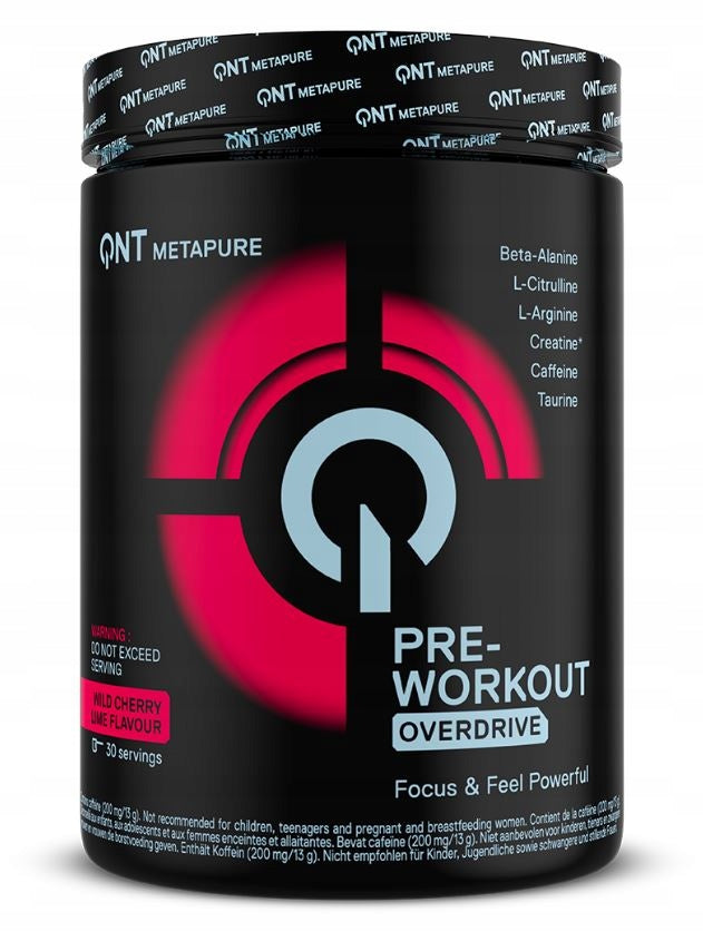 QNT Pre-Workout Overdrive Pre-Workout Strength Pump Before Workout 390g