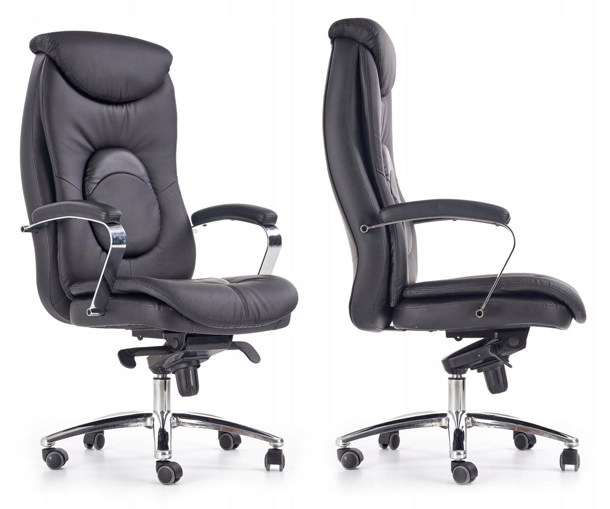 QUAD SWIVEL OFFICE CHAIR LARGE BLACK HALMAR