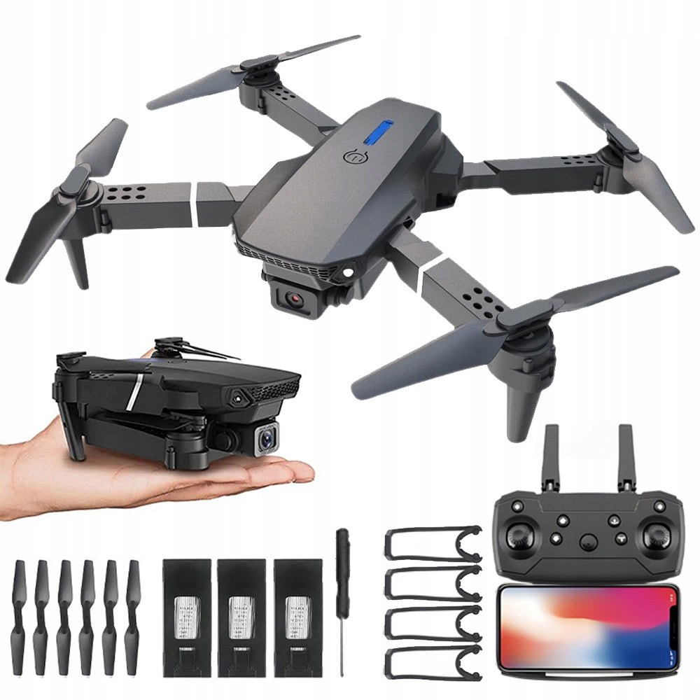 QUADCOPTER WITH DUAL 4K CAMERA, GESTURES - WIFI, FLYING AT NIGHT, SET