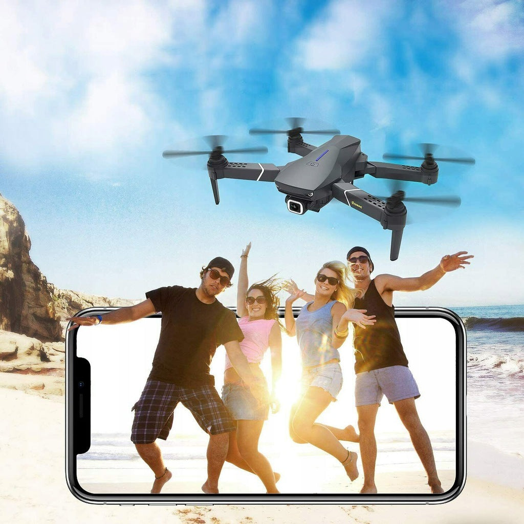 QUADROCOPTER DRONE 4K DUAL CAMERA + 3x AKU ROTATING 360° RC TOY 100m Packaging status original