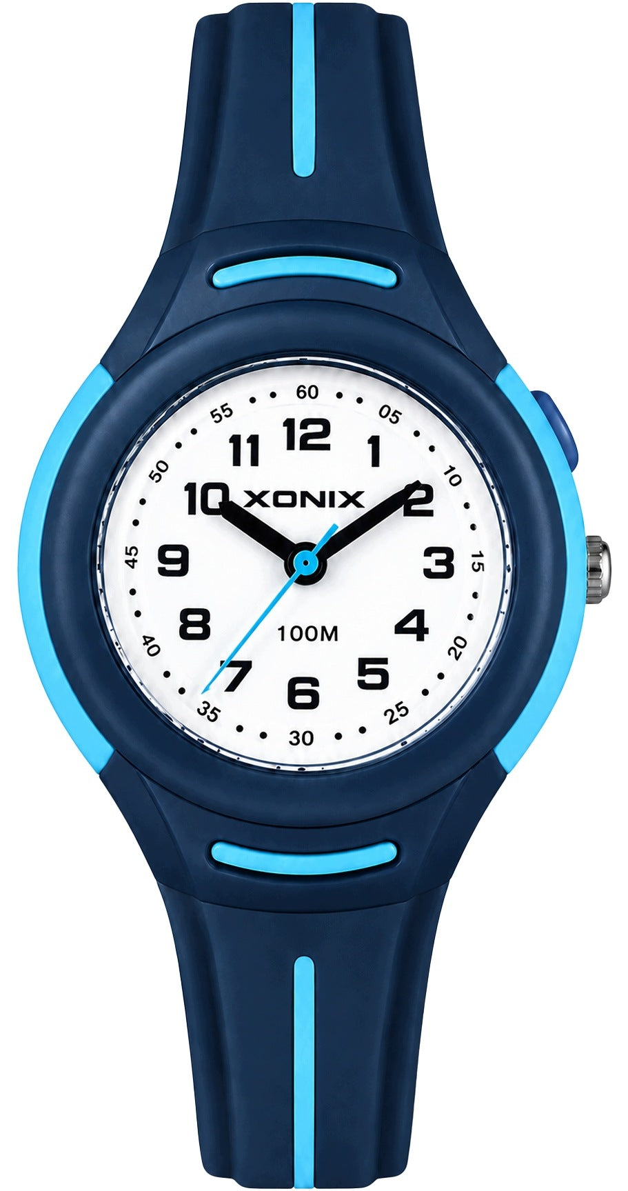 QUARTZ WATCH FOR CHILDREN XONIX AAD-005 ANALOG WATERPROOF NAVY BLUE Packaging status original