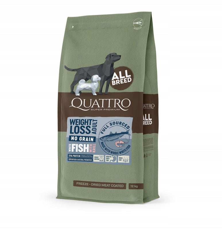 QUATTRO Grain Free Weight Loss Adult All Fish&Krill 12kg