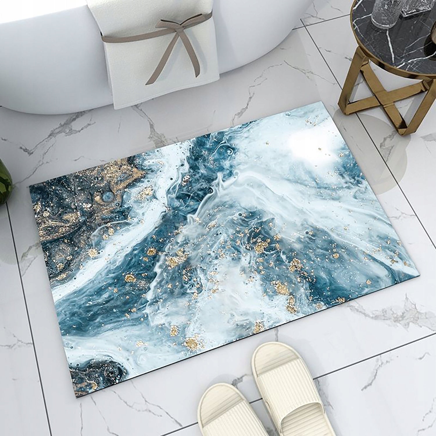 QUICK-DRYING BATHROOM MAT ANTI-SLIP BATHROOM ABSORBENT RUG 60x40 Manufacturer code POD WANNĘ, PRZED KABINĘ PRYSZNICOWĄ CHŁONNY 2