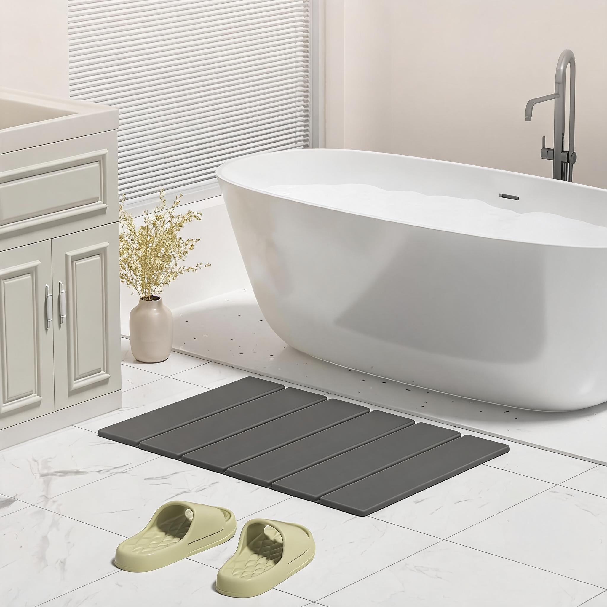 QUICK-DRYING DIATOMITE MAT FOR BATHROOM 60X39CM WITH RUBBER BOTTOM Length 60 cm