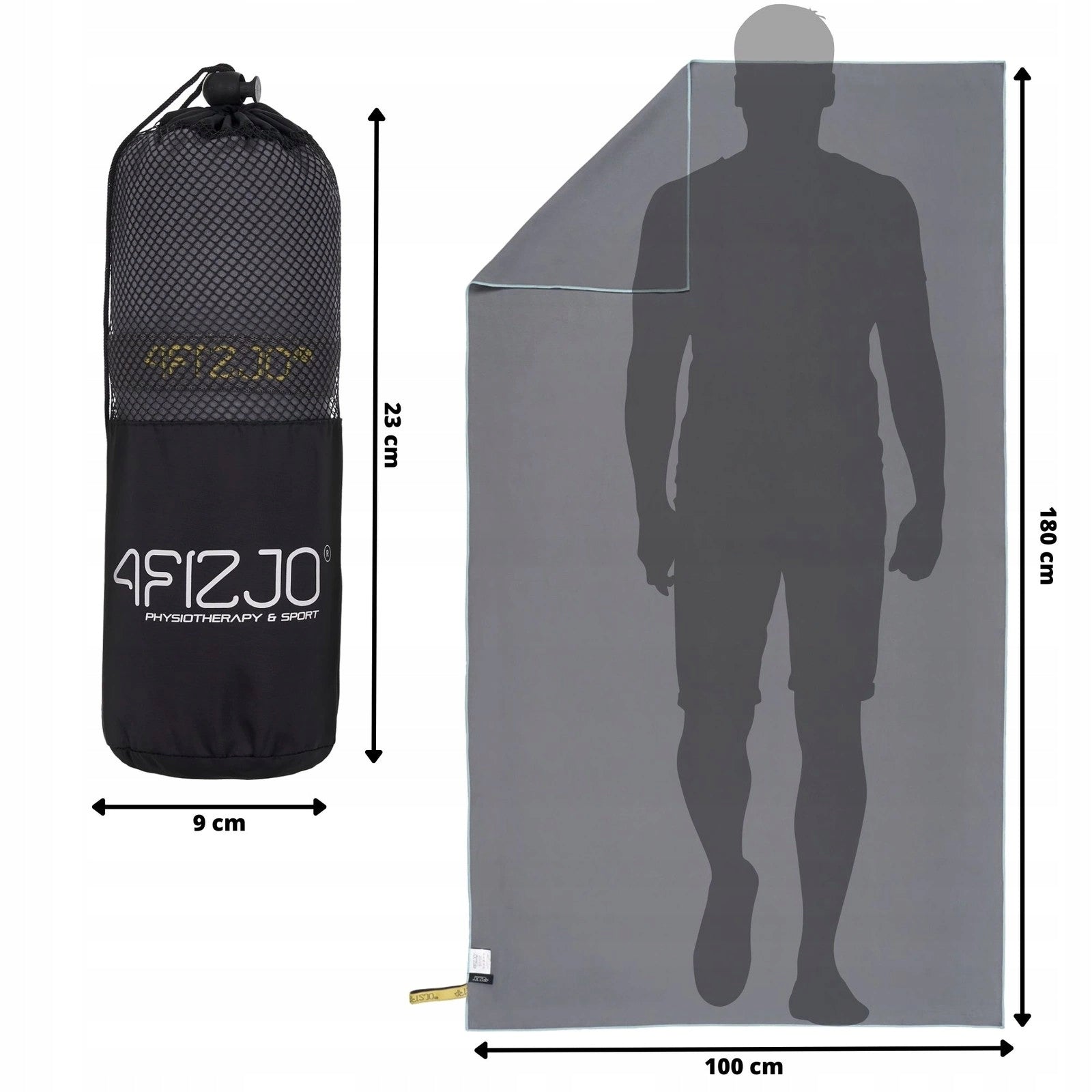 QUICK-DRYING TOWEL 4FIZJO with microfiber training 180x100 cm Pink Packaging status original