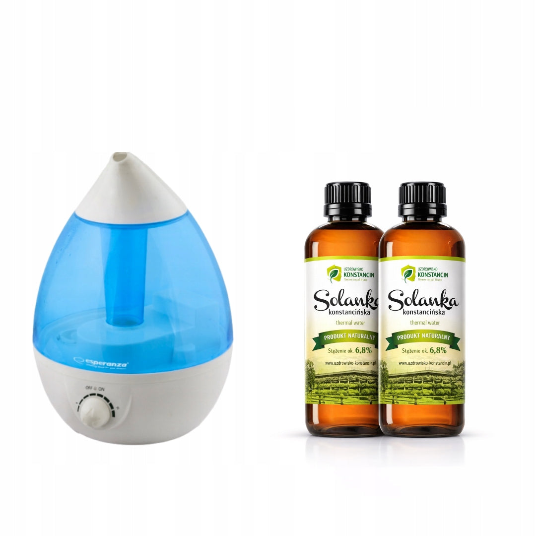 QUIET Air Humidifier + INHALATION 2L Brine For Bedroom Manufacturer code Zestaw SPA Inhalacyjno -kapielowy
