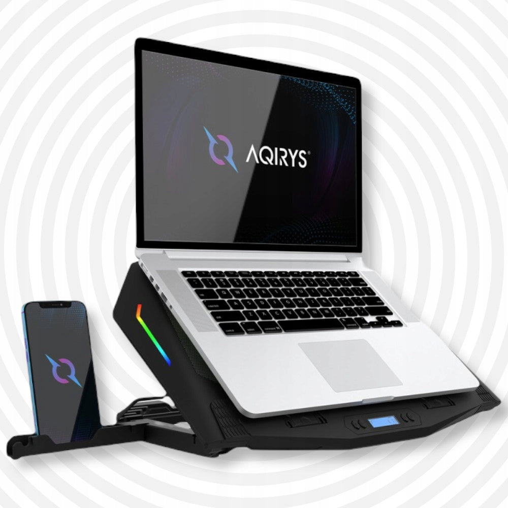 QUIET Cooling STAND Laptop PAD ADJUSTABLE to 17" RGB LED Manufacturer code AQRYS_PLUTOBK
