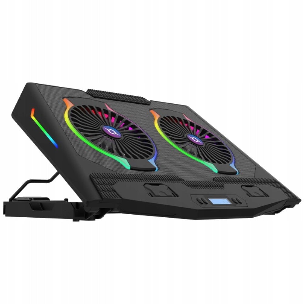 QUIET Cooling STAND Laptop PAD ADJUSTABLE to 17" RGB LED