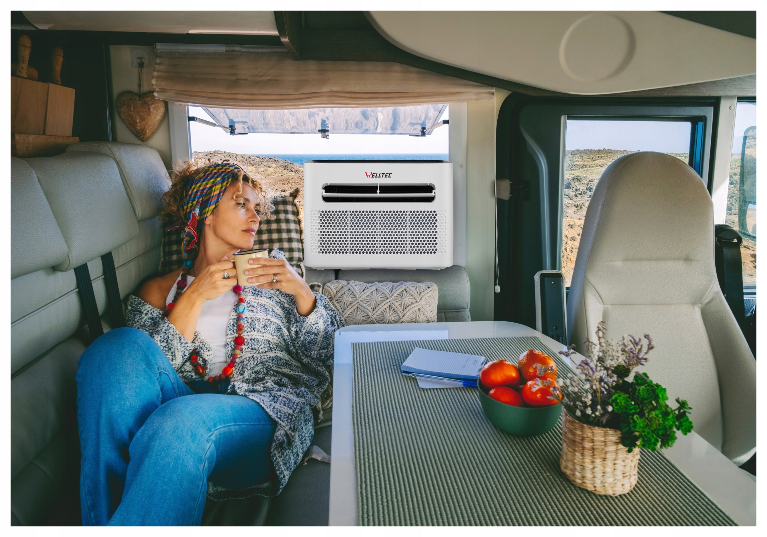 QUIET PORTABLE AIR CONDITIONER SPLIT WELLTEC ACS1 PRO FOR MOTORHOME - 4in1 WiFi Brand Welltec