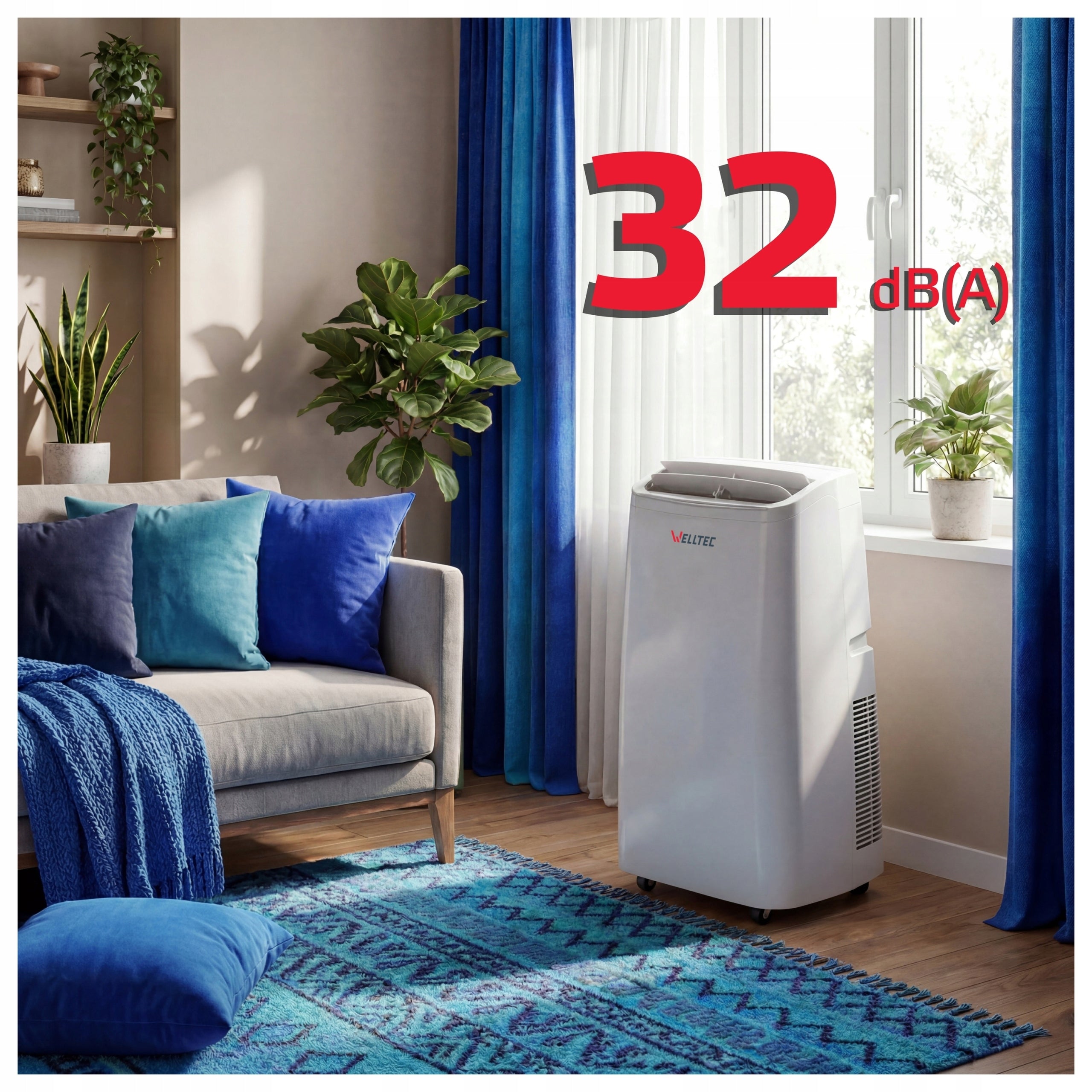 QUIET PORTABLE AIR CONDITIONER SPLIT WELLTEC ACS3 PRO - 4in1 WiFi 3,5kW 60m² Brand Welltec