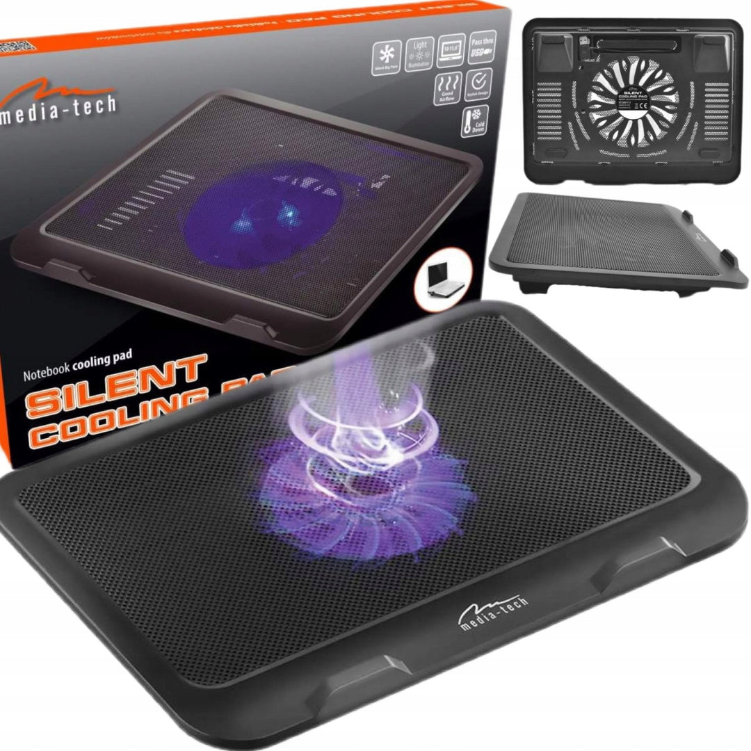 QUIET STAND COOLING PAD FOR LAPTOP UP TO 15,6'' STABLE SOLID