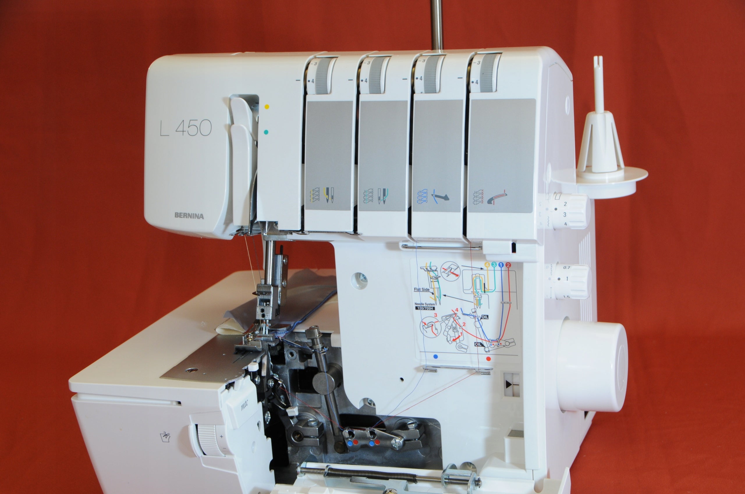 QUIET STRONG Overlok SmartLock BERNINA L-450 Patent MTC System Dominant color white