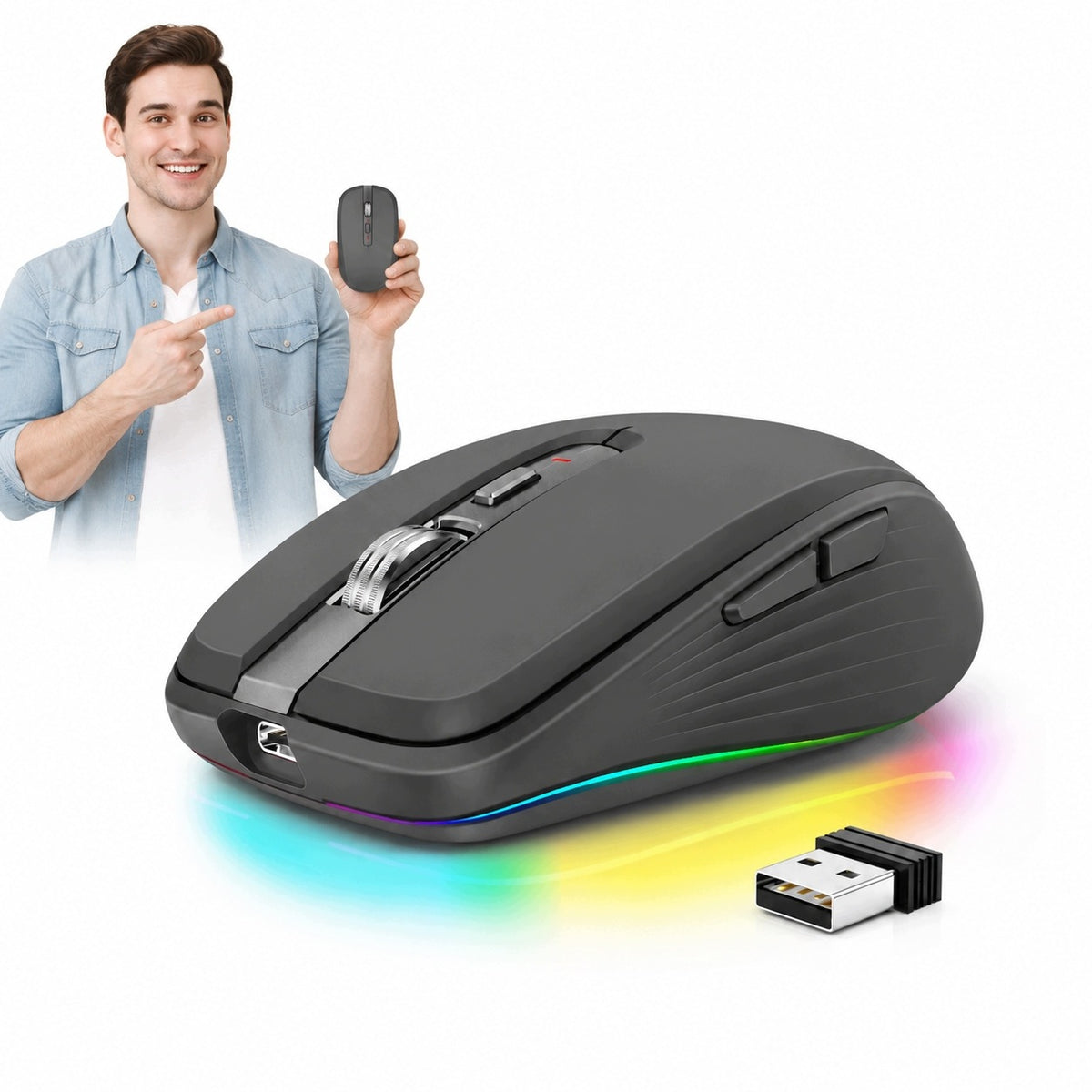 QUIET WIRELESS GAMING COMPUTER MOUSE LAPTOP TV