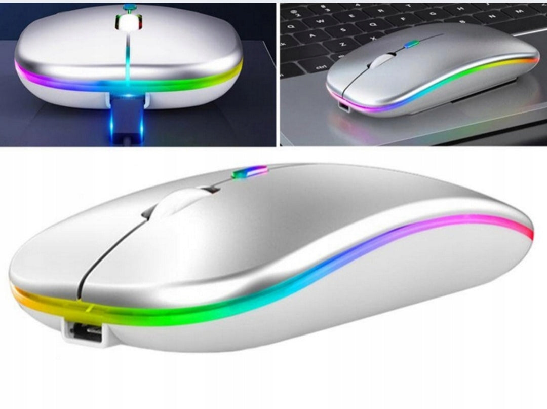 QUIET WIRELESS MOUSE LED RGB LAPTOP MOUSE COMPUTER LIGHT BATTERY Packaging status original