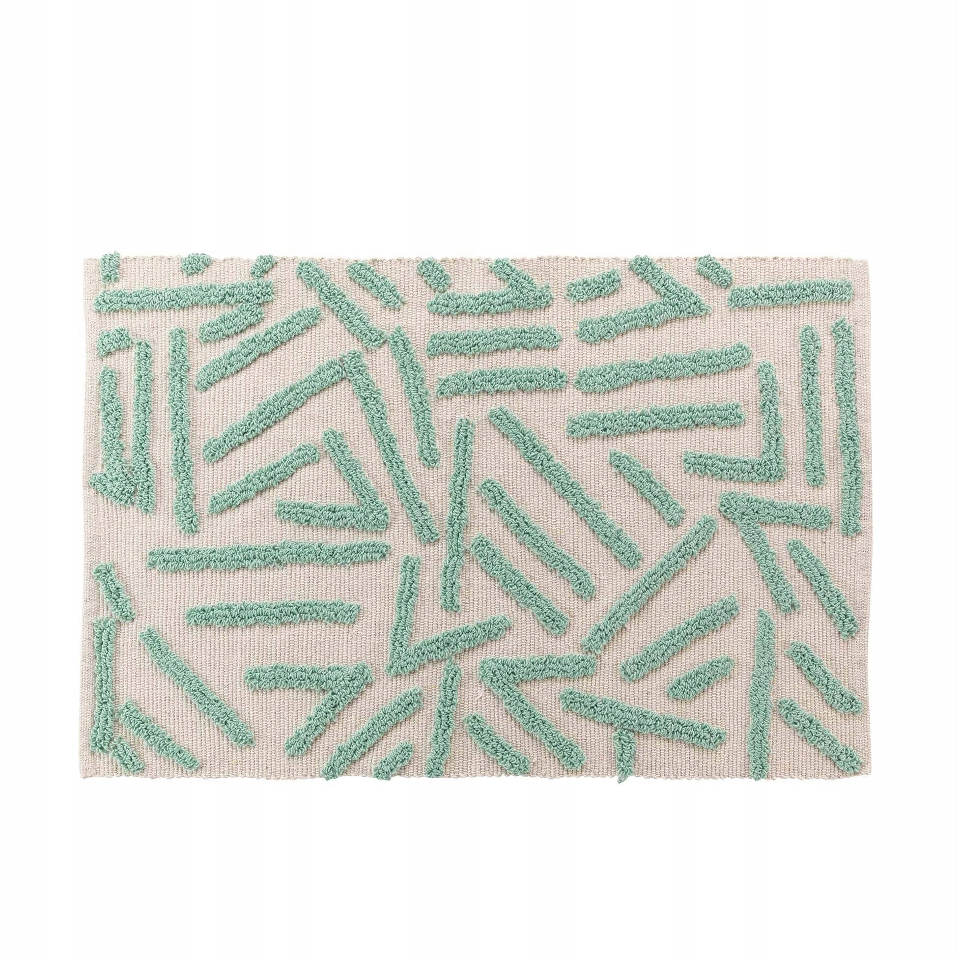 QUILTED BATHROOM RUG 60x90 GREEN DECORATIVE FOR BATHROOM