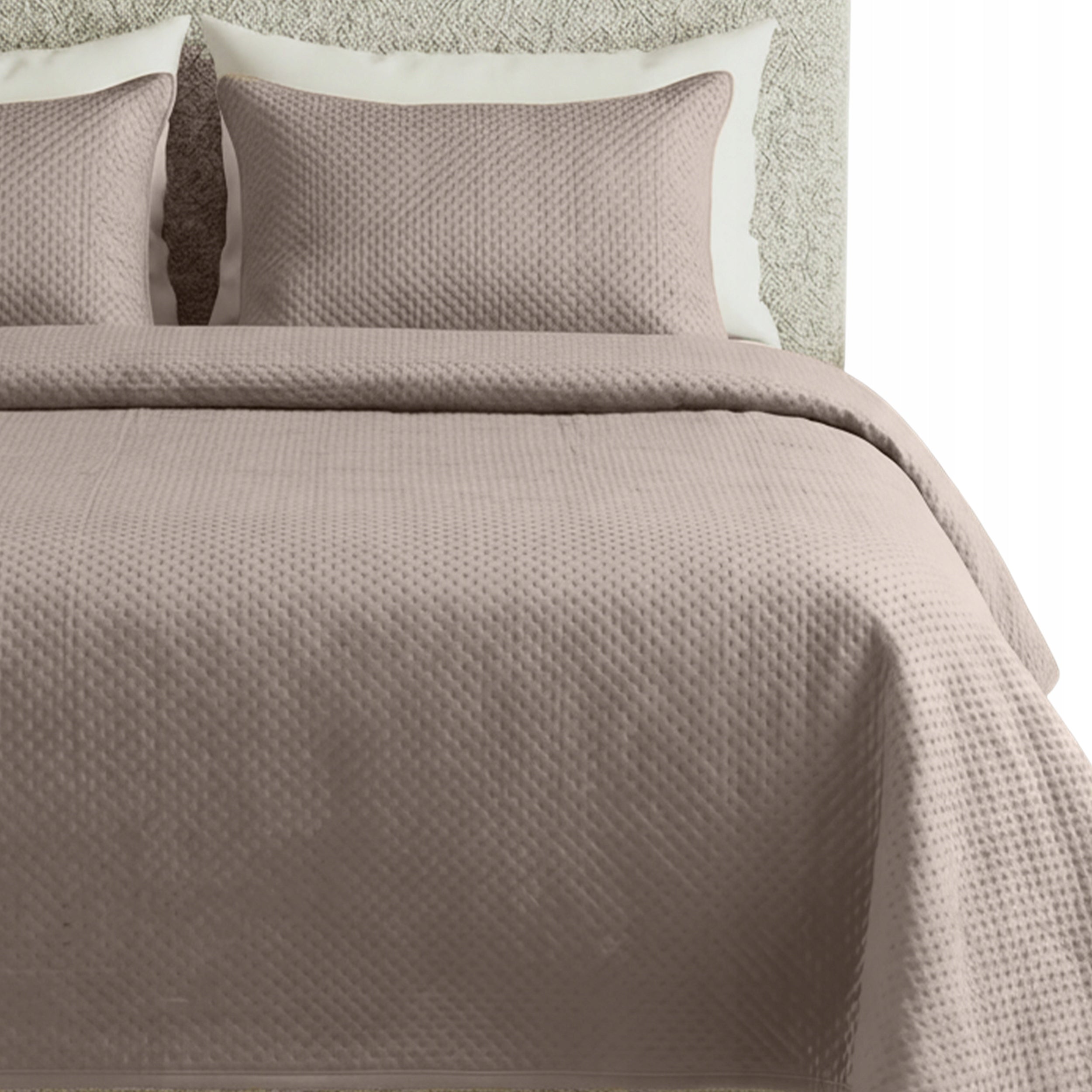 QUILTED BEDSPREAD VELVET KAPA BLANKET PLAID 240x220 MAYA BEIGE
