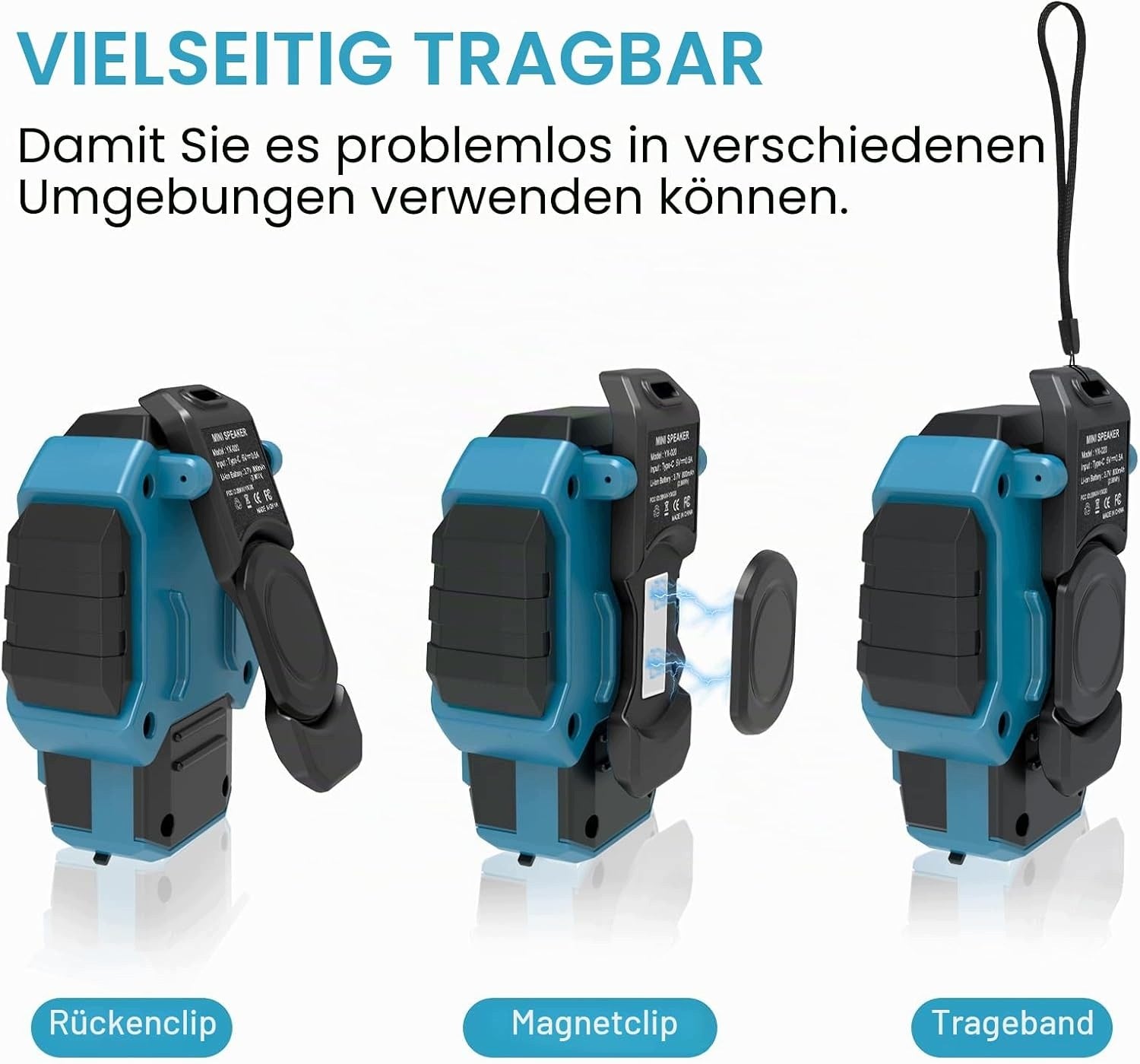QUPERR Mini Handheld Bluetooth Speaker Clip-On YX-020 Manufacturer code B0F3D6VRLD