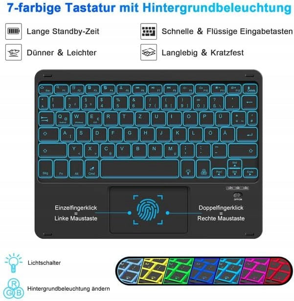 QWERTZ Wireless Bluetooth Keyboard German