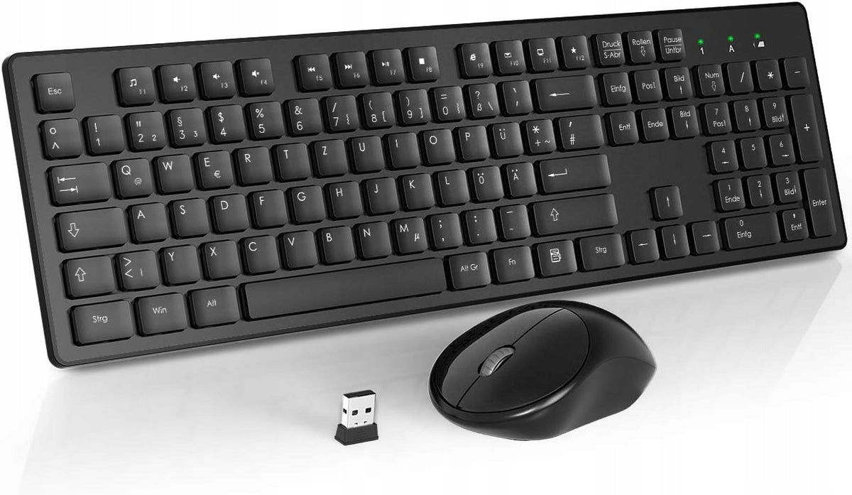 QWERTZ Wireless Keyboard Mouse Kit