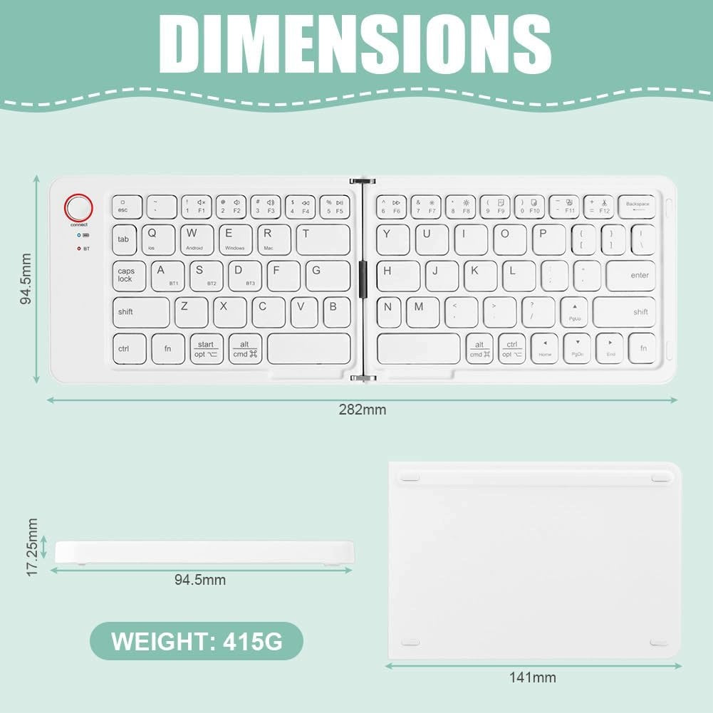 QWERTZ iOS ANDROID FOLDABLE WIRELESS BLUETOOTH KEYBOARD Manufacturer no brand