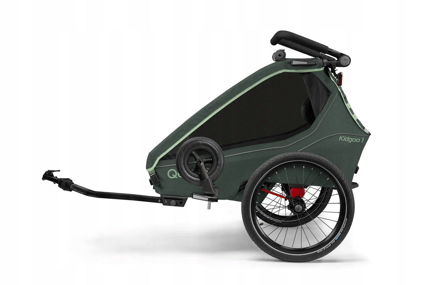 Qeridoo Kidgoo 1 Forest Green Single Bike Trailer for Kids Brand Qeridoo
