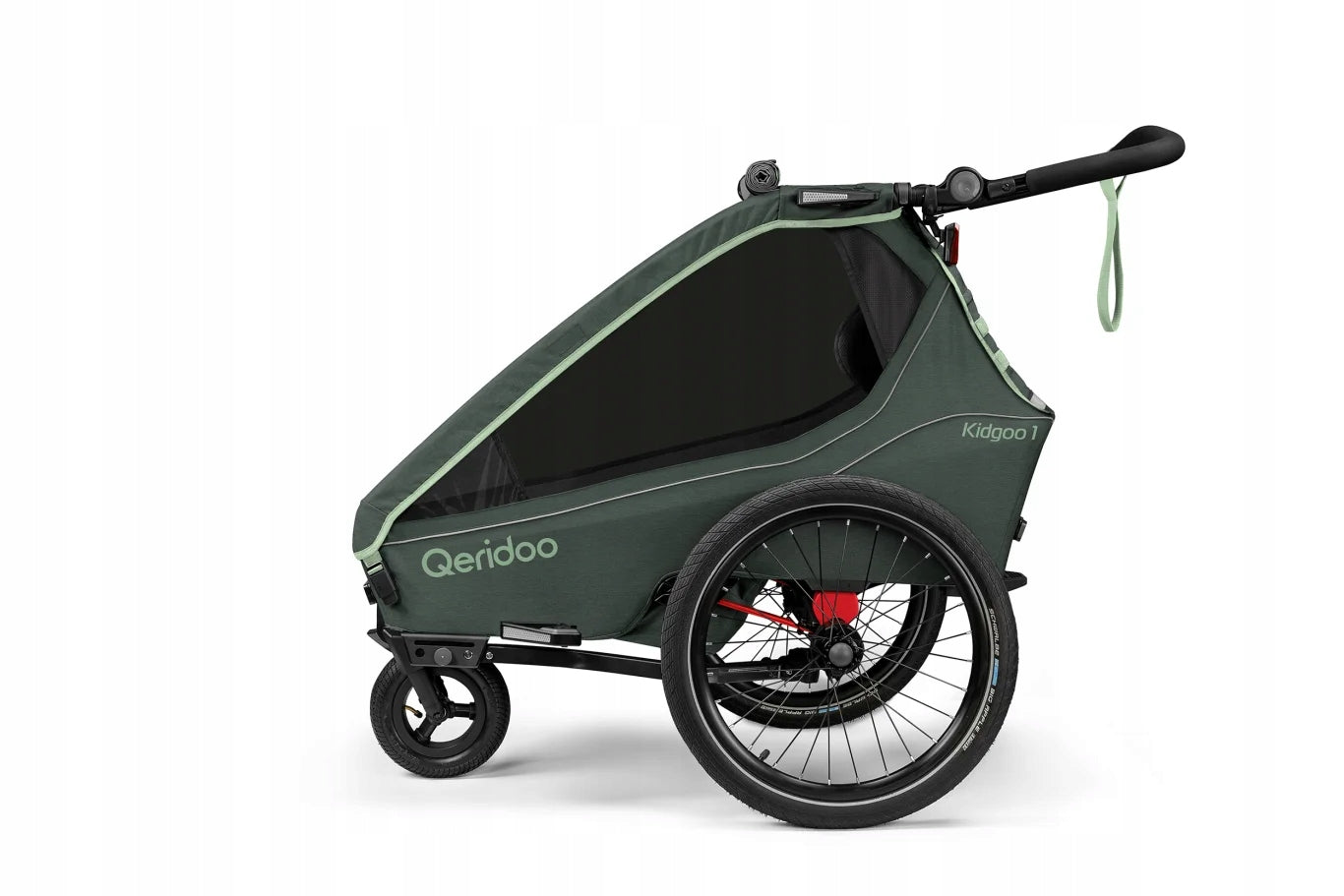 Qeridoo Kidgoo 1 Forest Green Single Bike Trailer for Kids Manufacturer code Q-KDG1-26-FG