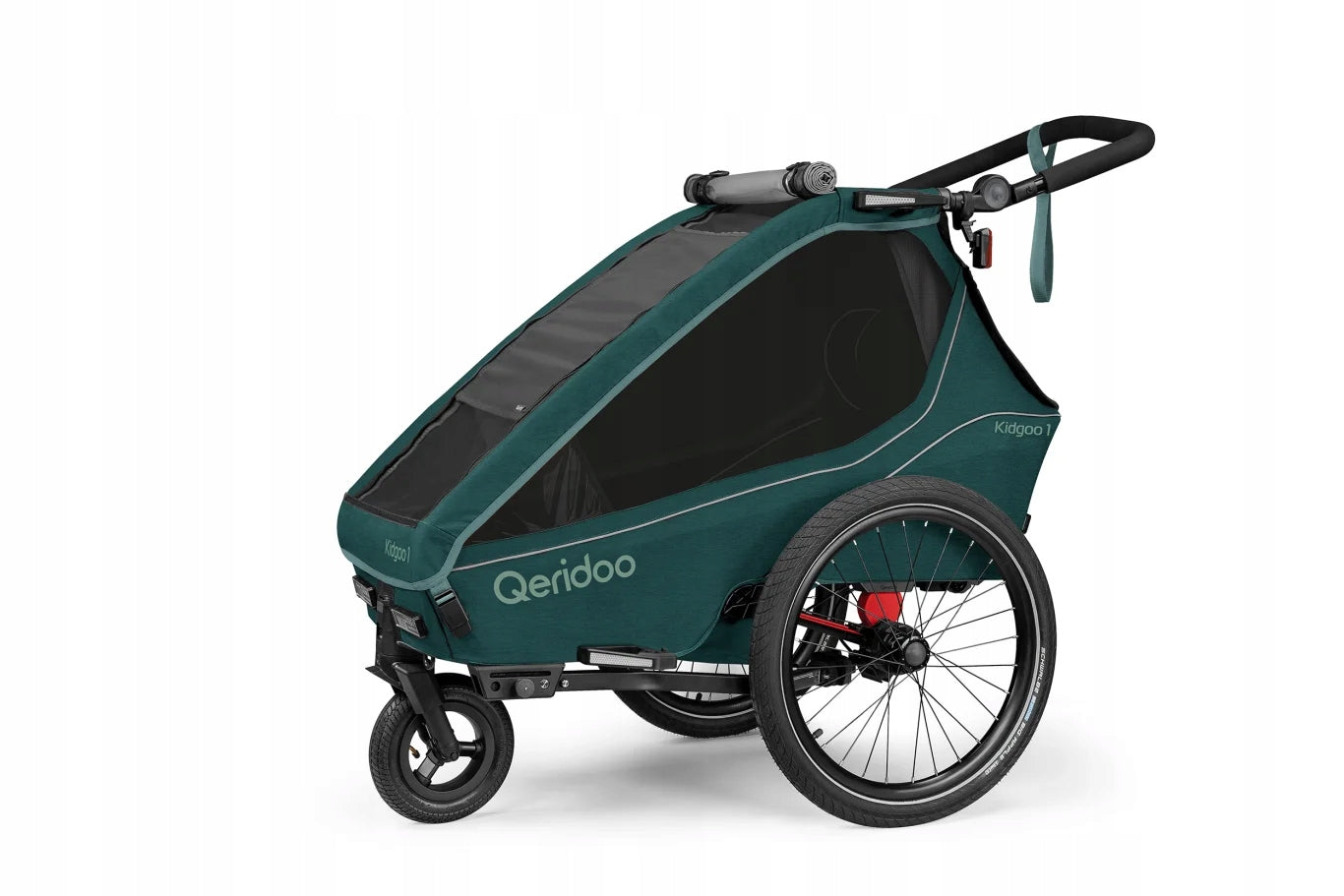 Qeridoo Kidgoo 1 Pacific Blue Single Bike Trailer for Kids Packaging status original