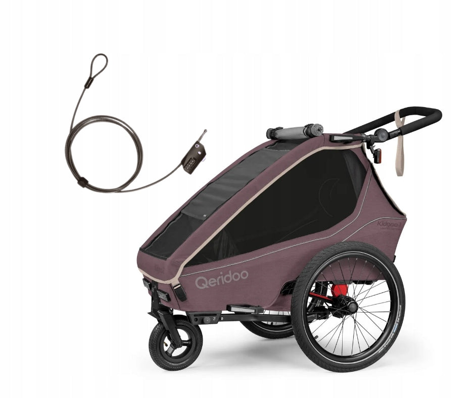 Qeridoo Kidgoo 2 Wildberry Violet Double Bike Trailer for Kids