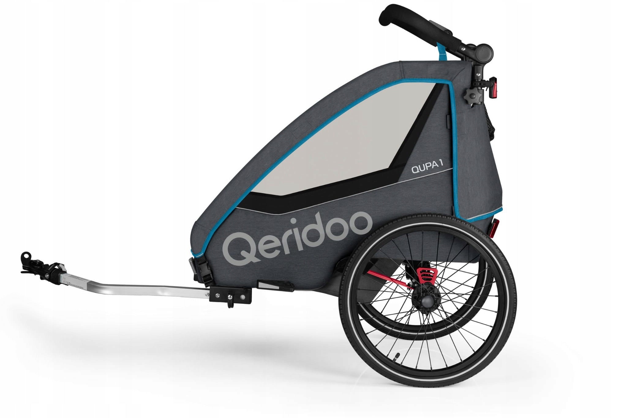 Qeridoo Qupa 1 Blue single bicycle trailer stroller
