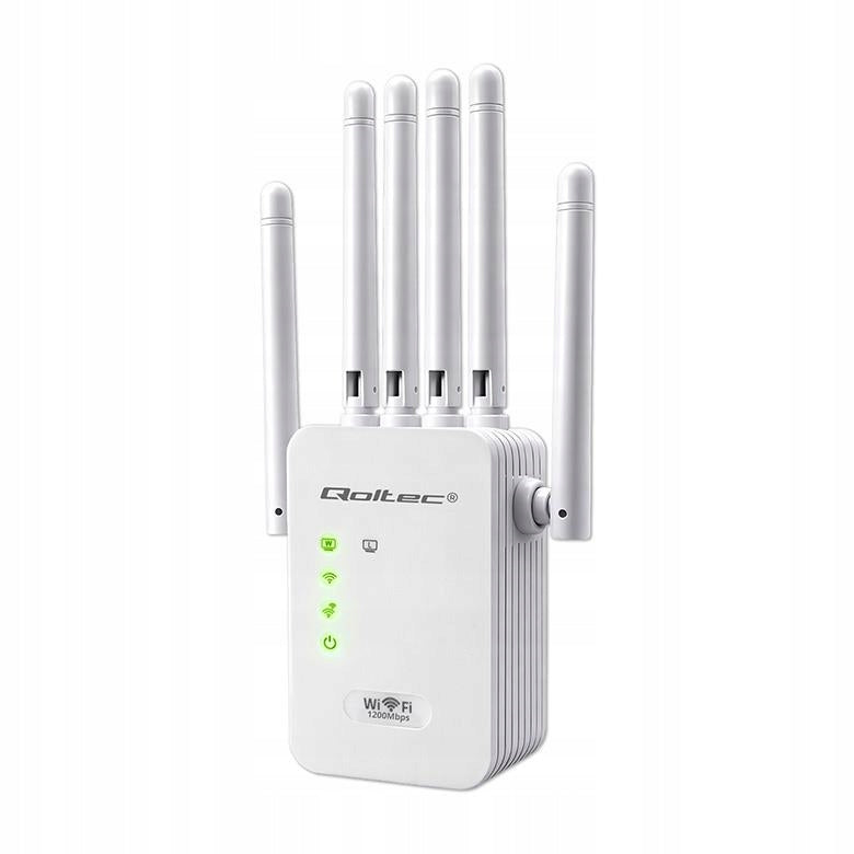Qoltec AX1200 WiFi amplifier 6 repeater 2.4/5GHz 6 antennas 2xRJ45 AP