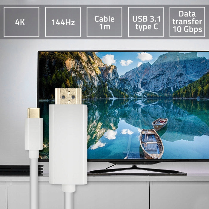 Qoltec kabelis 50414 USB/HDMI AM, 3.1 cm