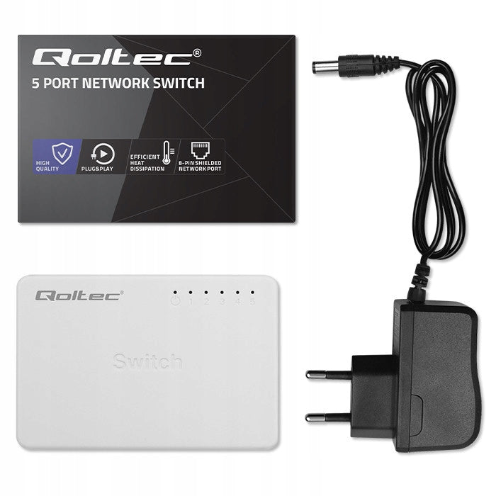 Qoltec SWITCH 5 x RJ45 100Mbps Fast Ethernet LAN Network Switch Manufacturer Qoltec