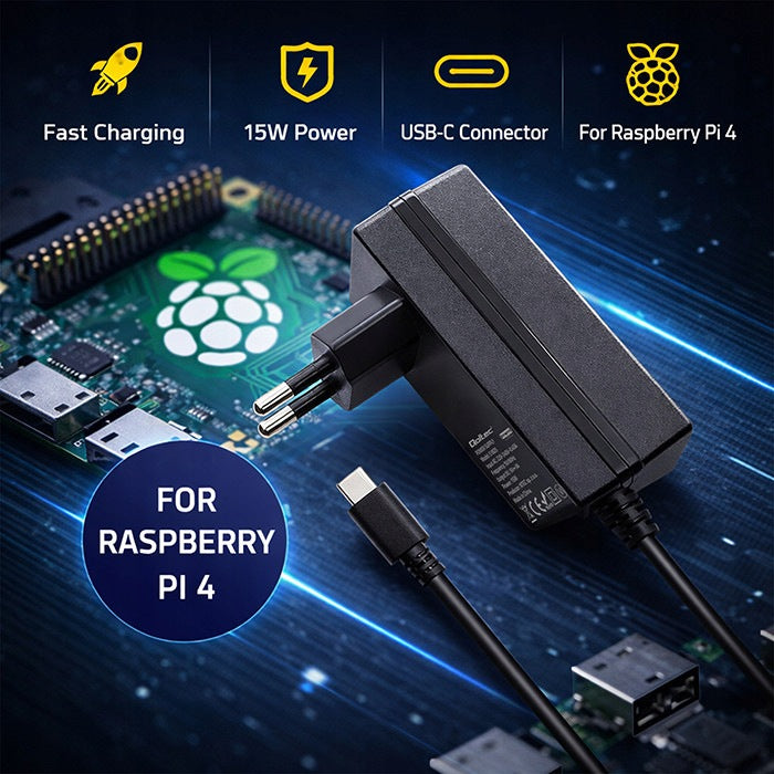 Qoltec Super FAST PD charger for Raspberry PI 4USB-C15W5V3A Manufacturer Qoltec