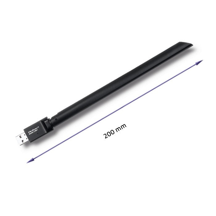 Qoltec Wi-Fi USB Adapter with Antenna, Wireless Interface USB