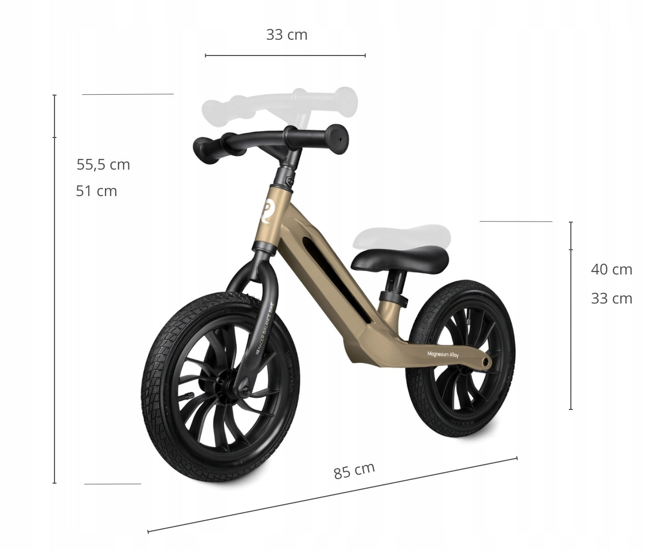 Qplay Children's balance bike Racer Brown pumped wheels 12" walker Frame steel