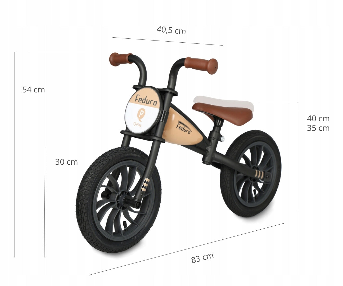 Qplay Feduro Beige Balance Bike Weight 4 kg