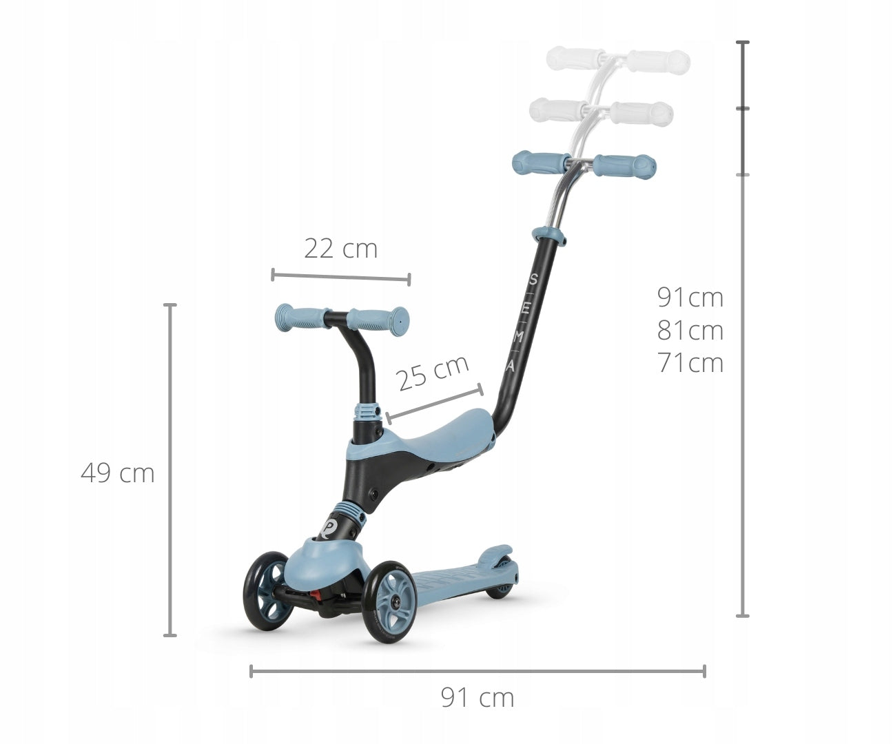 Qplay scooter Sema 3in1 blue Information regarding product safety and compliance For use under direct adult supervision