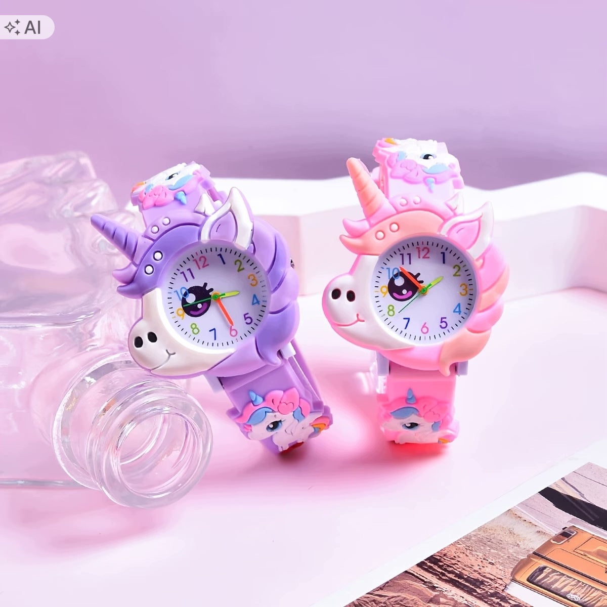 Quartz Watch with 3D Pony Theme Silicone Strap Brand no brand