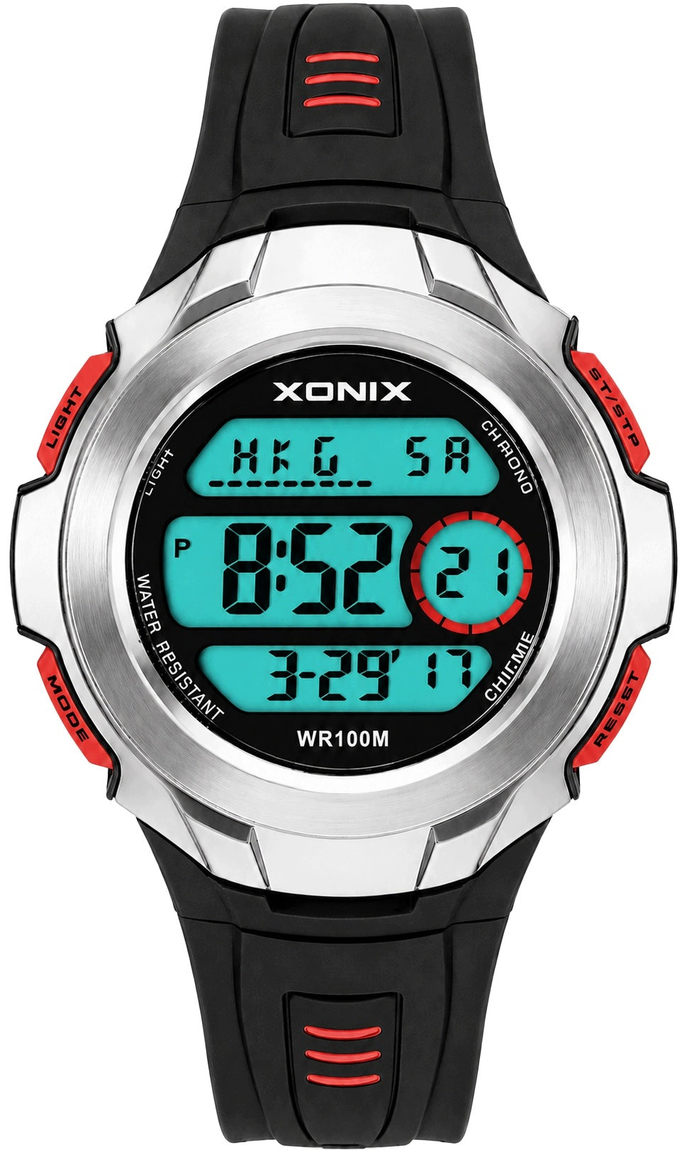 Quartz digital watch XONIX LED stopwatch alarm timer 10 ATM waterproof Brand Xonix